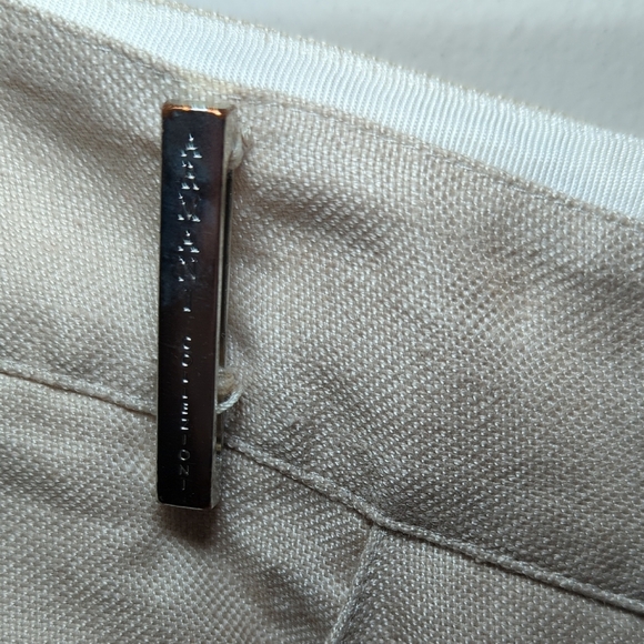 Armani Collezioni Tan Linen-blend Pants Belted Women's Size 8 - Picture 3 of 4